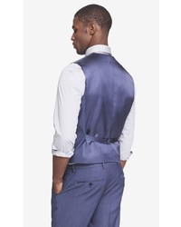 Express Blue Wool Twill Suit Vest