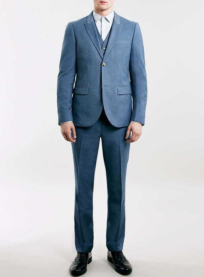 Topman Light Blue Suit Vest, $75 | Topman | Lookastic