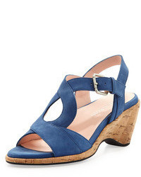 Blue Wedge Sandals
