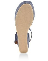 Derek Lam 10 Crosby Faye Denim Wedge Platform Sandals