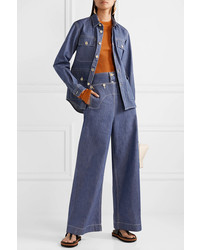 Marni Button Embellished High Rise Wide Leg Jeans