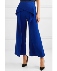 Roland Mouret Caldwell Layered Crepe Wide Leg Pants