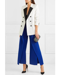 Roland Mouret Caldwell Layered Crepe Wide Leg Pants
