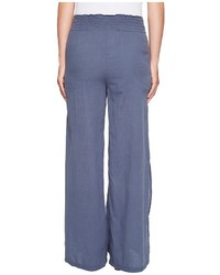 Heather Janis Twill Voile Split Side Wide Leg Pants Clothing