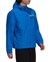 adidas Originals Common Memory Recycled Polyester Windbreaker In Bluebird At Nordstrom