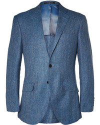 Richard James Blue Hyde Slim Fit Silk Linen And Wool Blend Jacket