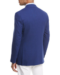Isaia Sanita Super 170s Wool Two Button Sport Jacket Blue