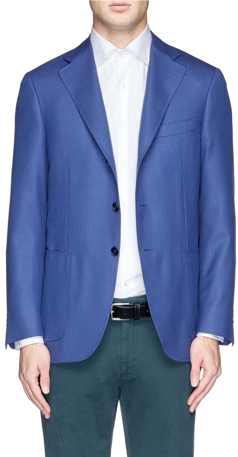 Canali Wool Hopsack Blazer, $1,560 | Lane Crawford | Lookastic