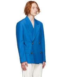 Alexander McQueen Blue Wool Double Breasted Blazer
