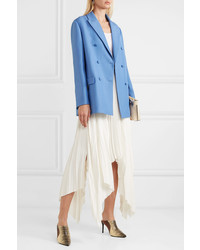 Valentino Oversized Double Breasted Wool And Silk Blend Blazer