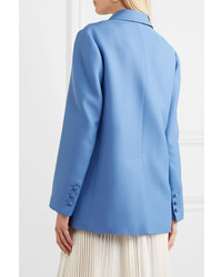 Valentino Oversized Double Breasted Wool And Silk Blend Blazer