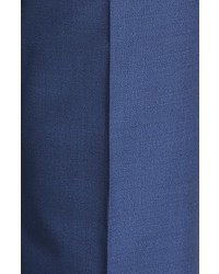 Santorelli Flat Front Solid Wool Trousers