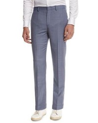 Theory Jake W Cross Stitch Wool Slim Fit Suiting Trousers Blue