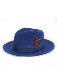 Ferrecci Royal Blue Wool Felt Fedora Hat