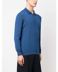 Kiton Zip Collar Wool Polo Shirt