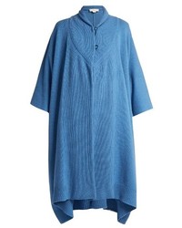 Blue Wool Poncho