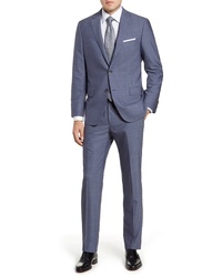Hickey Freeman Classic B Fit Chambray Wool Suit