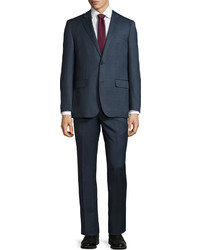 Neiman Marcus Modern Fit Neat Two Piece Suit Navy