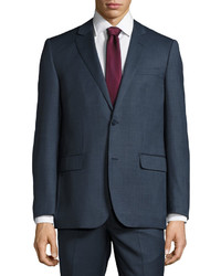 Neiman Marcus Modern Fit Neat Two Piece Suit Navy