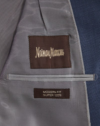 Neiman Marcus Modern Fit Wool Two Piece Shark Suit Navy