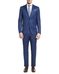 Ermenegildo Zegna Solid Wool Two Piece Suit Blue