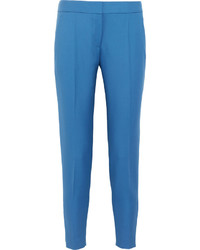 Stella McCartney Vivian Wool Piqu Tapered Pants Light Blue