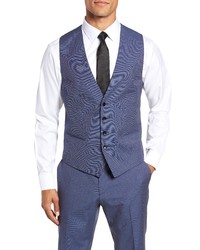 BOSS Hugegenius Trim Fit Solid Three Piece Wool Suit