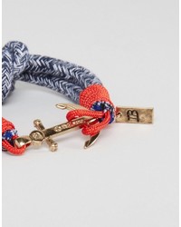 Icon Brand Anchor Woven Bracelet In Blue