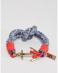 Icon Brand Anchor Woven Bracelet In Blue
