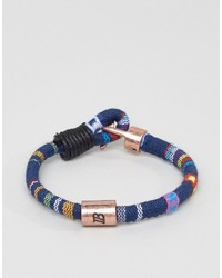 Icon Brand Geo Tribal Woven Bracelet In Blue