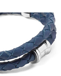 Miansai Double Casing Woven Leather Stainless Steel Bracelet