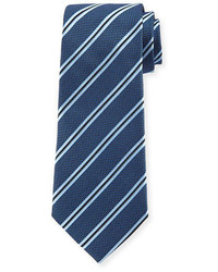Armani Collezioni Woven Diagonal Stripe Silk Tie Navy