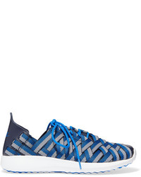 Nike Juvenate Leather Trimmed Woven Grosgrain Sneakers Blue