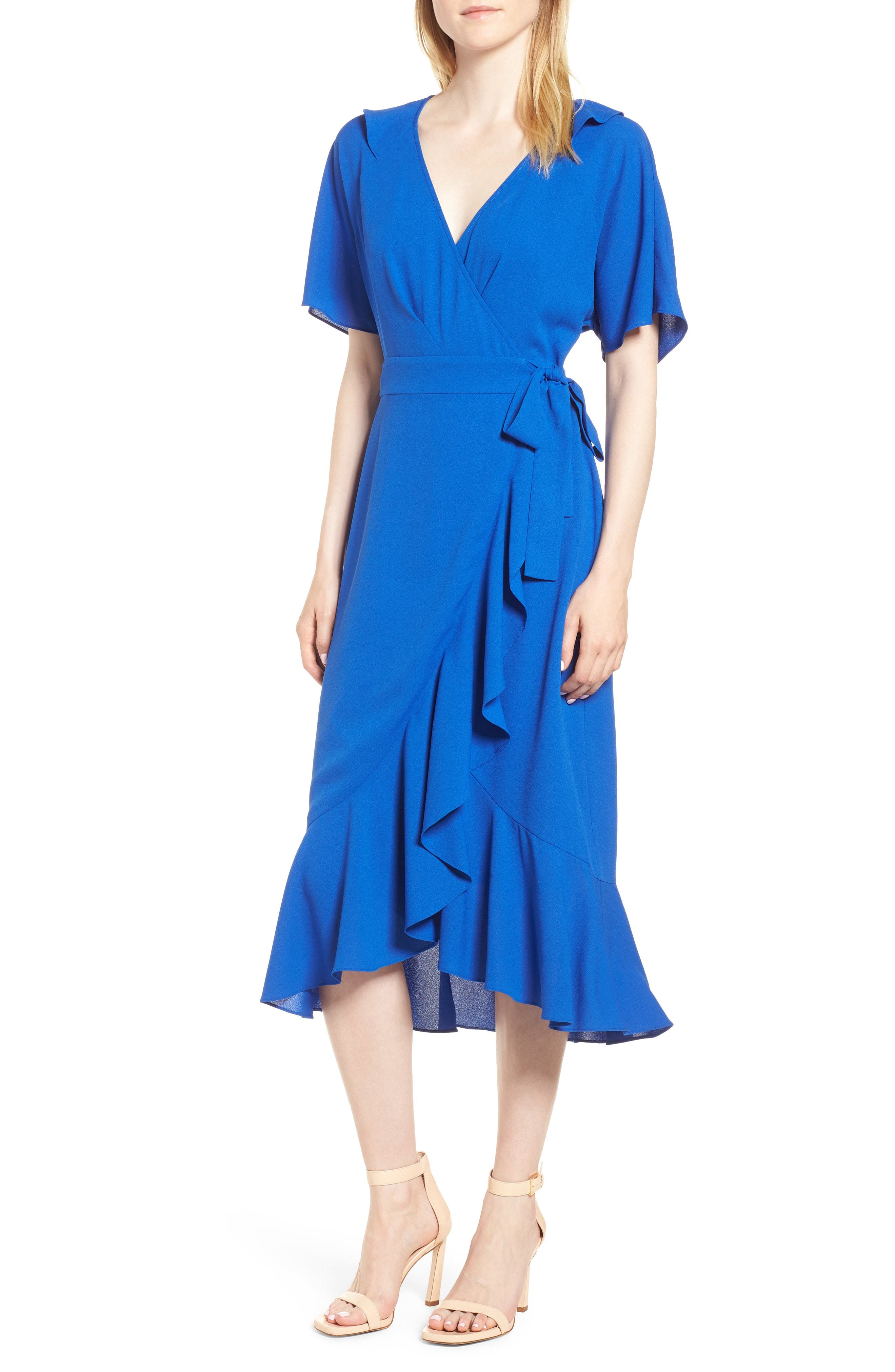 Whistles Abigail Frill Wrap Midi Dress, $191 | Nordstrom | Lookastic.com