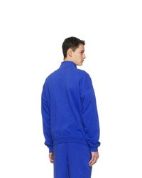 M.A. Martin Asbjorn Blue Turtleneck Half Zip Sweatshirt