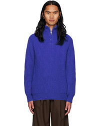 Lukhanyo Mdingi Blue Turtleneck Sweater