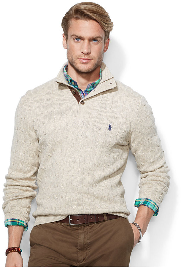 Polo Ralph Lauren Cable Knit Tussah Silk Sweater, $145 | Macy's | Lookastic