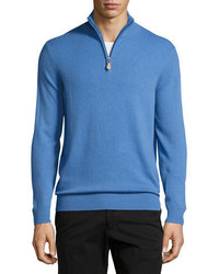 Neiman Marcus Cashmere Half Zip Sweater