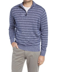 Peter Millar Crown Cool Quarter Zip Wool Blend Sweater