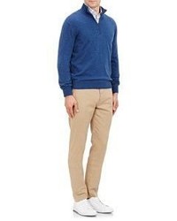 Barneys New York Half Zip Sweater Blue