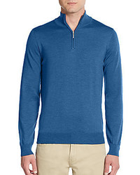 Saks Fifth Avenue Merino Wool Half Zip Sweater