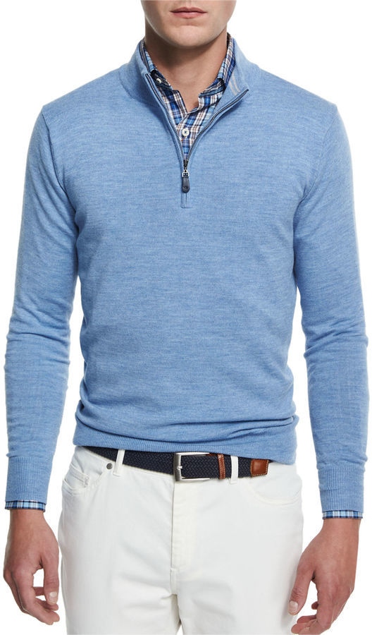 Peter Millar Merino Wool Quarter Zip Sweater, $198, Neiman Marcus