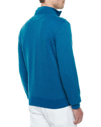 Loro Piana Roadster Half Zip Cashmere Sweater Blue