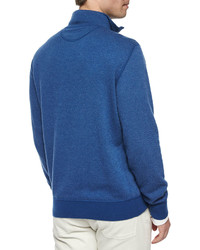 Loro Piana Roadster Half Zip Cashmere Sweater Light Blue