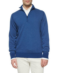 Roadster Half Zip Cashmere Sweater Light Blue