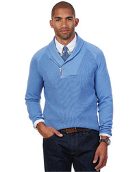 Nautica Shawl Collar Asymmetrical Zipper Sweater