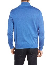 David Donahue Silk Blend Quarter Zip Sweater
