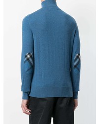 Burberry Zip Neck Cashmere Cotton Sweater