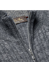 Loro Piana Baby Cashmere Linen And Silk Blend Zip Up Sweater