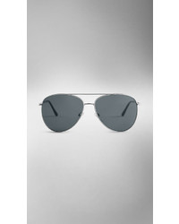 Burberry Check Arm Aviator Sunglasses
